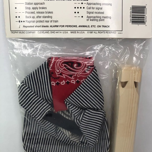 VTG Trophy Music Co. Train Whistle Cap Bandana Conductor SET Dress Up Costume - Picture 6 of 12